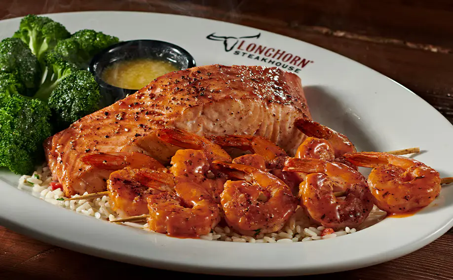 7 oz. LongHorn Salmon with 8 ct. Redrock Grilled Shrimp 1