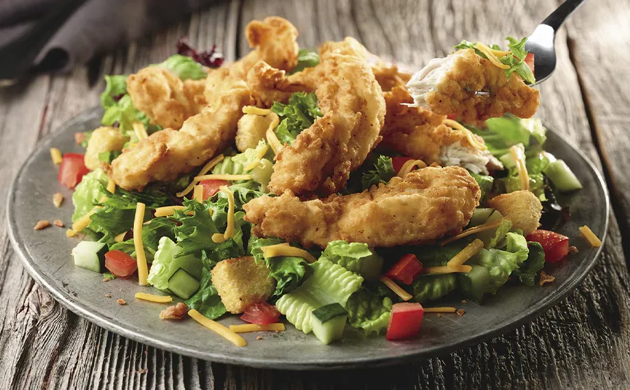 Farm Fresh Field Greens with Crispy Chicken Tenders 1