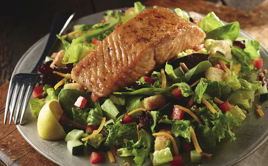 Farm Fresh Field Greens with Grilled Salmon 1